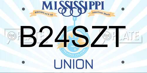 B24SZT Mississippi License Plate