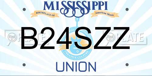 B24SZZ Mississippi License Plate