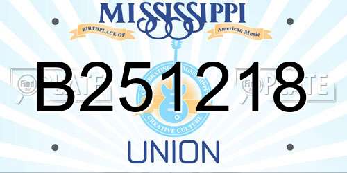 B251218 Mississippi License Plate