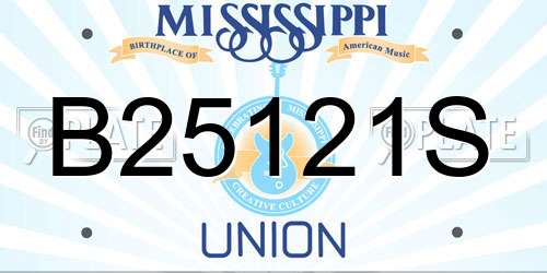 B25121S Mississippi License Plate