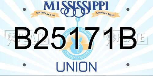 B25171B Mississippi License Plate