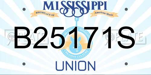 B25171S Mississippi License Plate