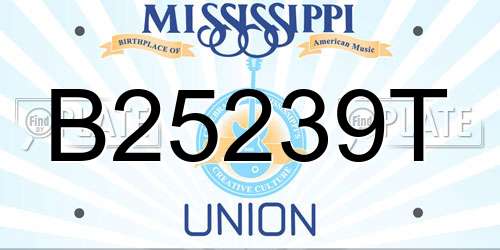 B25239T Mississippi License Plate
