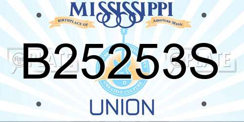 B25253S Mississippi License Plate