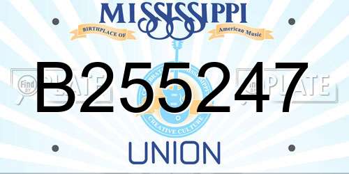 B255247 Mississippi License Plate