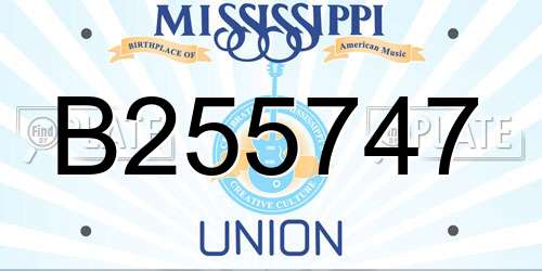 B255747 Mississippi License Plate