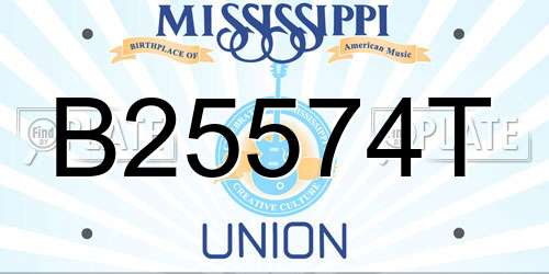 B25574T Mississippi License Plate