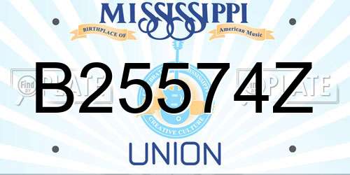 B25574Z Mississippi License Plate