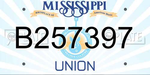 B257397 Mississippi License Plate