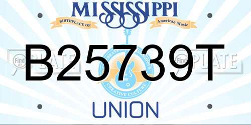B25739T Mississippi License Plate