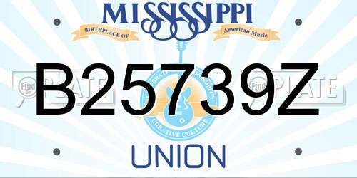 B25739Z Mississippi License Plate
