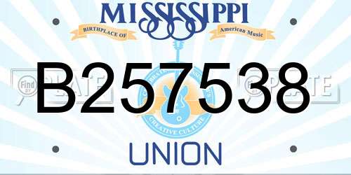 B257538 Mississippi License Plate
