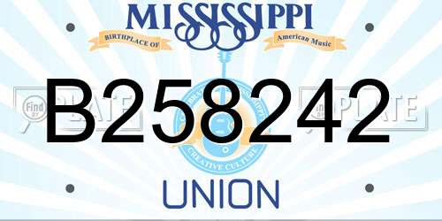B258242 Mississippi License Plate