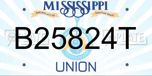 B25824T Mississippi License Plate
