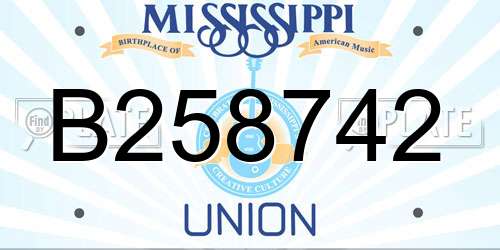 B258742 Mississippi License Plate
