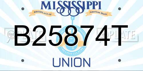 B25874T Mississippi License Plate
