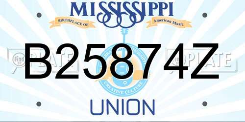 B25874Z Mississippi License Plate