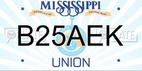 B25AEK Mississippi License Plate