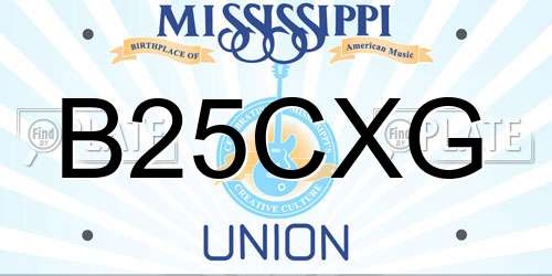 B25CXG Mississippi License Plate