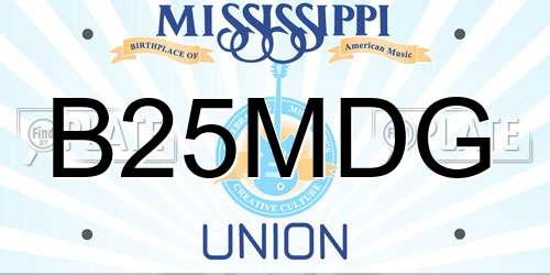 B25MDG Mississippi License Plate