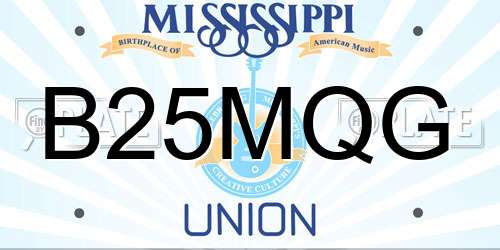 B25MQG Mississippi License Plate