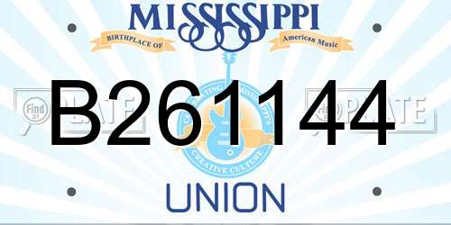 B261144 Mississippi License Plate
