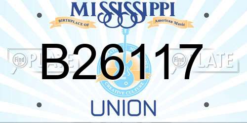 B26117 Mississippi License Plate