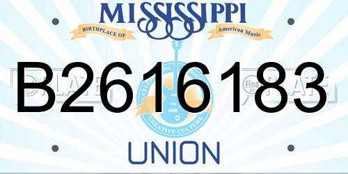 B2616183 Mississippi License Plate