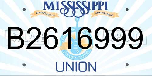 B2616999 Mississippi License Plate