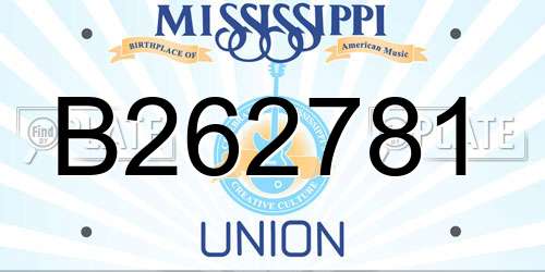 B262781 Mississippi License Plate