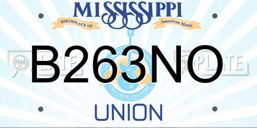 B263NO Mississippi License Plate