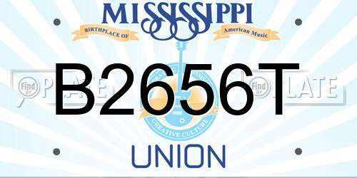 B2656T Mississippi License Plate