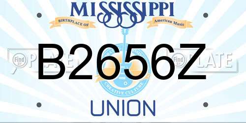 B2656Z Mississippi License Plate