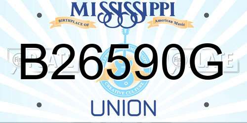 B26590G Mississippi License Plate