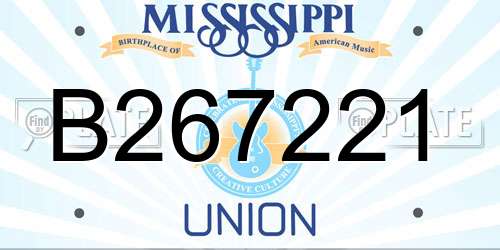 B267221 Mississippi License Plate