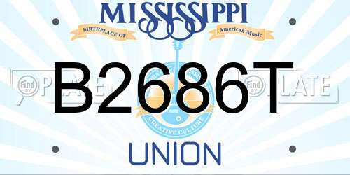 B2686T Mississippi License Plate