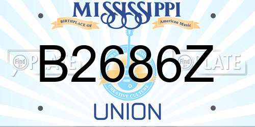 B2686Z Mississippi License Plate
