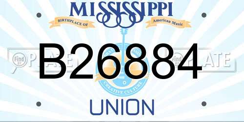 B26884 Mississippi License Plate