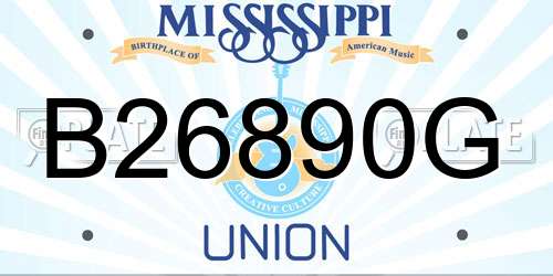 B26890G Mississippi License Plate