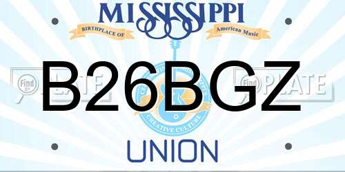 B26BGZ Mississippi License Plate