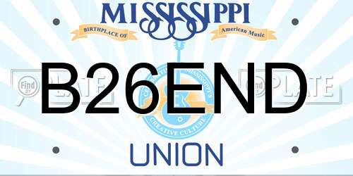 B26END Mississippi License Plate