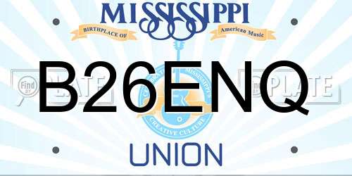 B26ENQ Mississippi License Plate