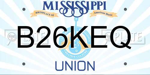B26KEQ Mississippi License Plate