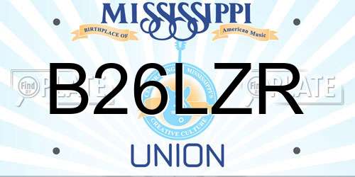 B26LZR Mississippi License Plate