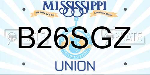 B26SGZ Mississippi License Plate