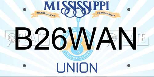 B26WAN Mississippi License Plate