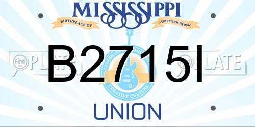 B2715I Mississippi License Plate
