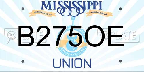 B275OE Mississippi License Plate
