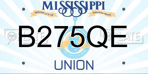 B275QE Mississippi License Plate