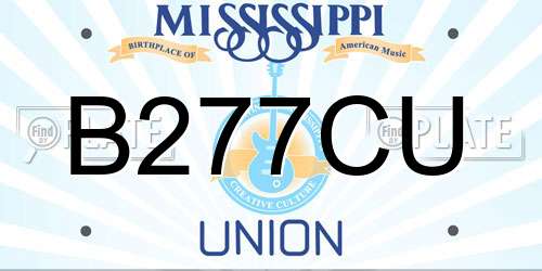 B277CU Mississippi License Plate
